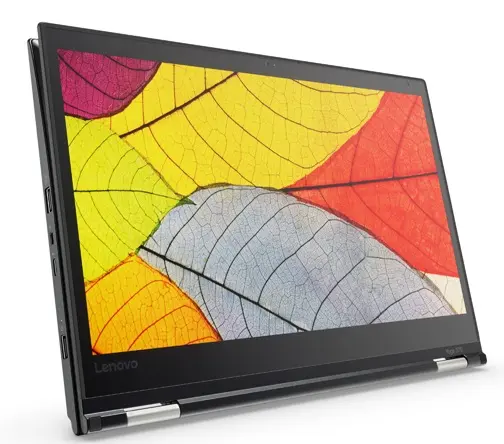 Folded Lenovo ThinkPad Yoga 370 Intel® Core™ i5 i5-7300U Hybrid (2-in-1) 33.8 cm (13.3) Touchscreen Full HD 8 GB DDR4-SDRAM 256 GB SSD Windows 10 Pro Black.webp