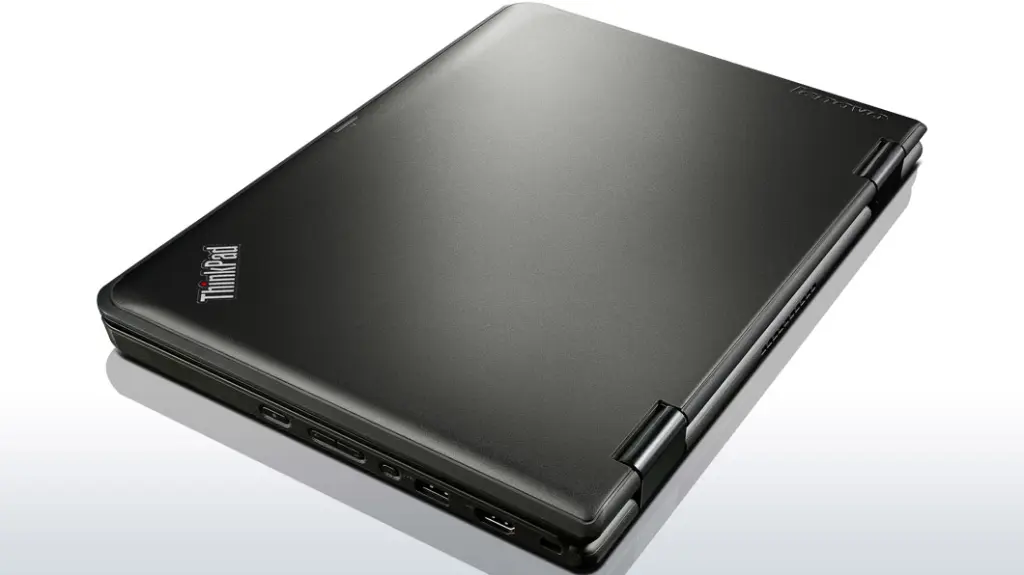 Closed Lenovo ThinkPad Yoga 11e Intel® Celeron® N2940 Hybrid (2-in-1) 29.5 cm (11.6) Touchscreen HD 4 GB DDR3L-SDRAM 128 GB SSD Windows 8.1 Black.webp