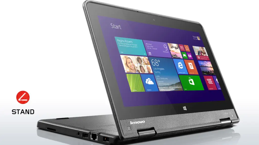 Lenovo ThinkPad Yoga 11e Intel® Celeron® N2940 Hybrid (2-in-1) 29.5 cm (11.6) Touchscreen HD 4 GB DDR3L-SDRAM 128 GB SSD Windows 8.1 Black Stand Stand Mode.webp
