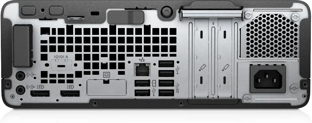 HP EliteDesk 705 G4 AMD Ryzen™ 5 PRO Backside All Ports.webp